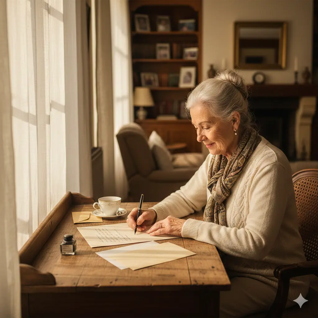 Un message manuscrit sur du papier crème